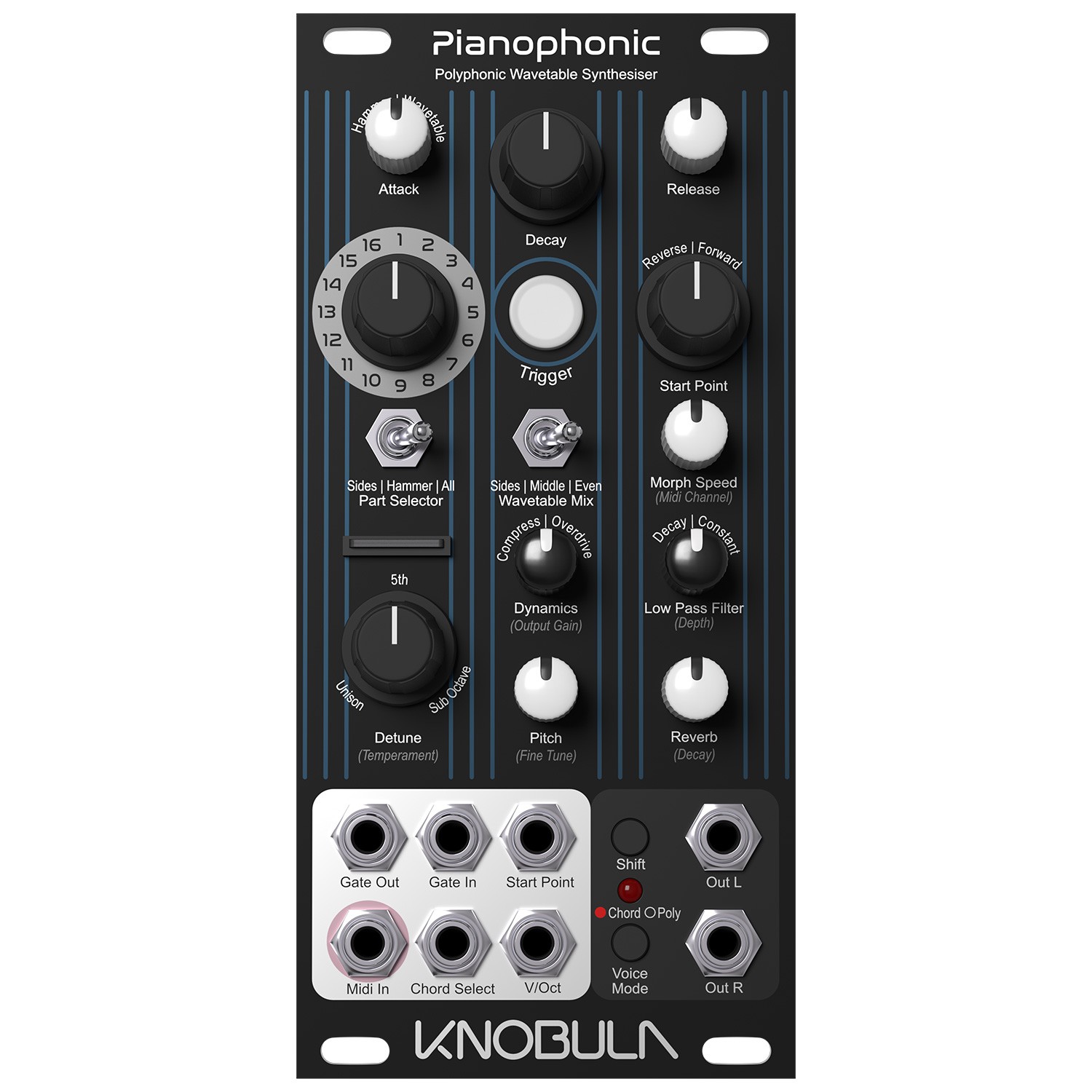 Knobula Pianophonic 8-Voice Wavetable Synthesiser Module