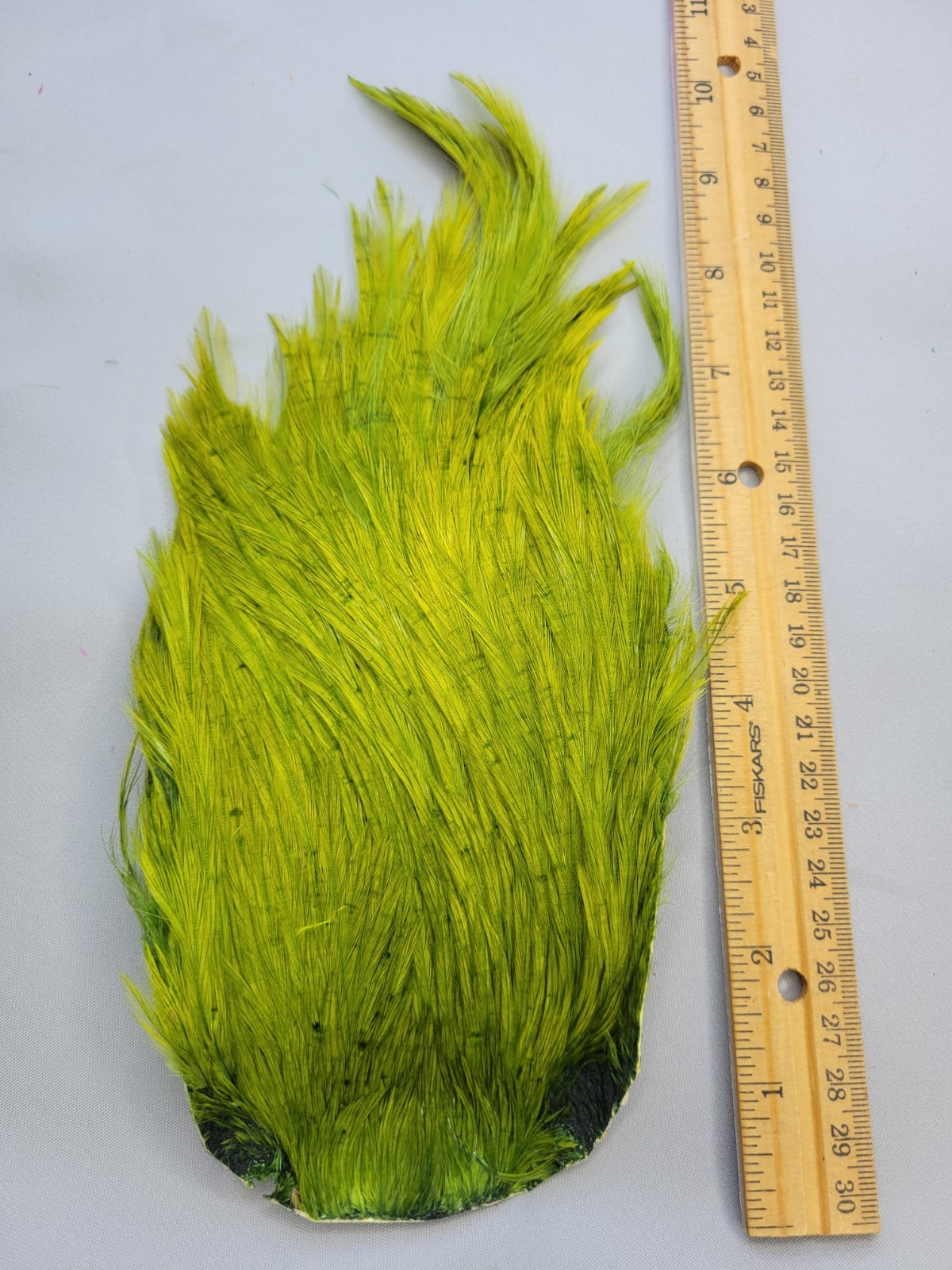 Lot 189,  Top Quality  OLIVE  India Rooster Streamer Neck Cape Feathers