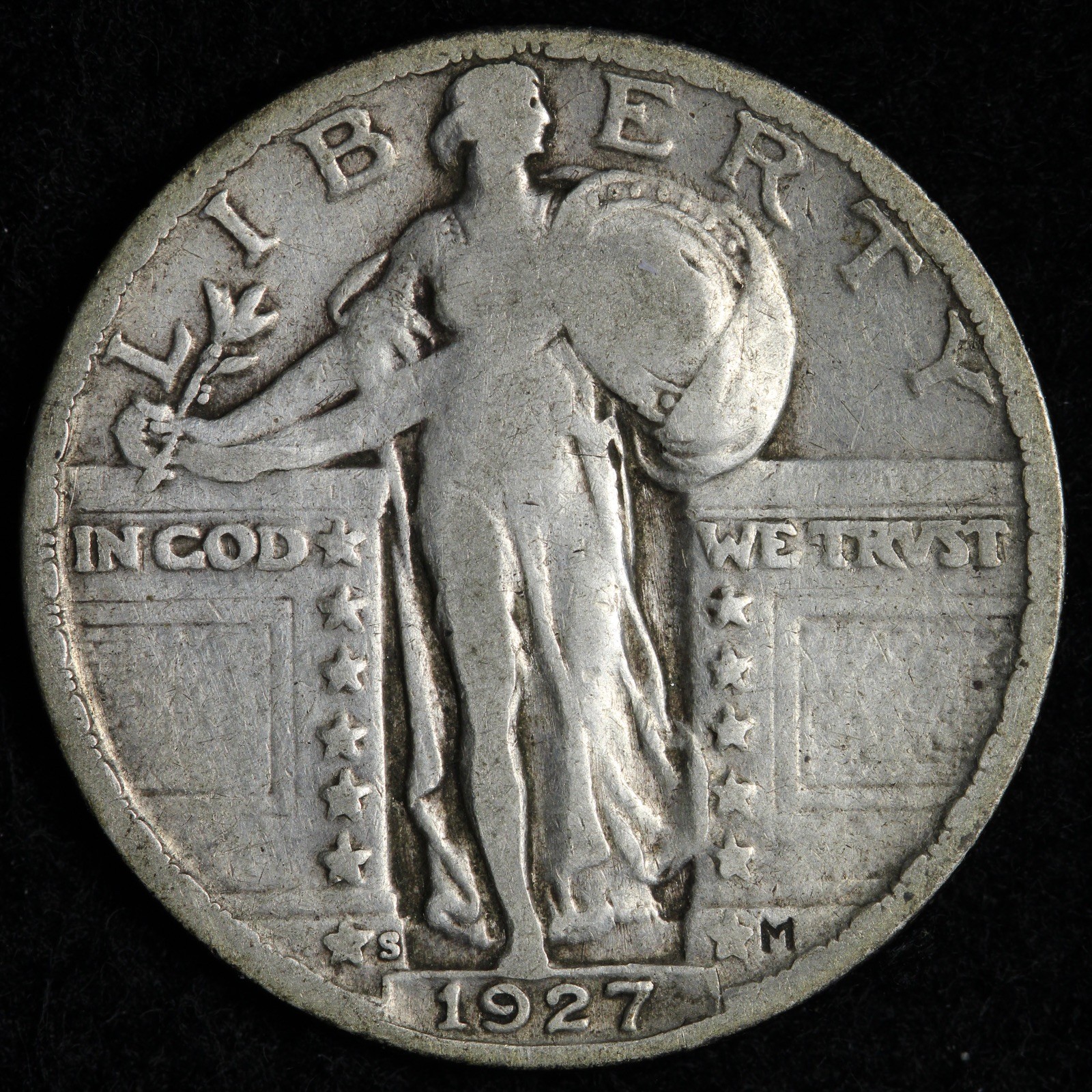 1927-S Standing Liberty Silver Quarter FINE+ E349 ZULM
