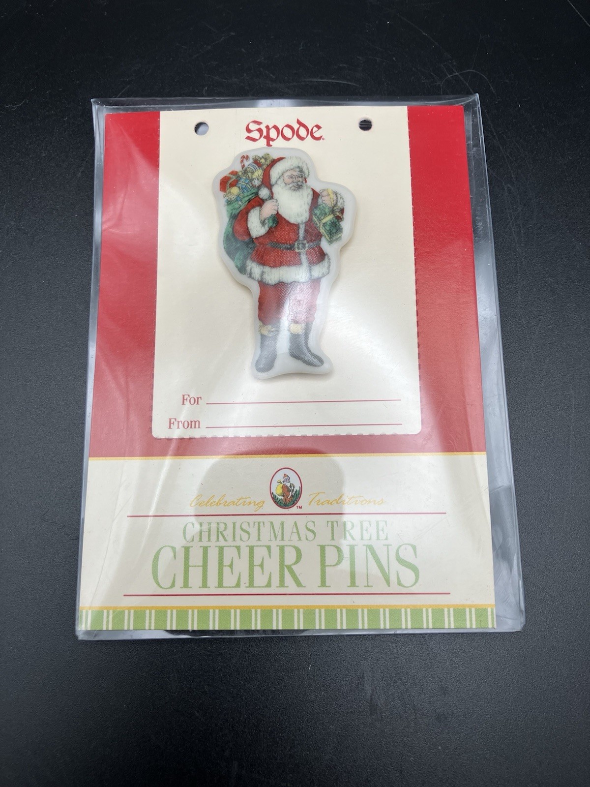 Spode American Santa Claus Porcelain Cheer Pin New unopened