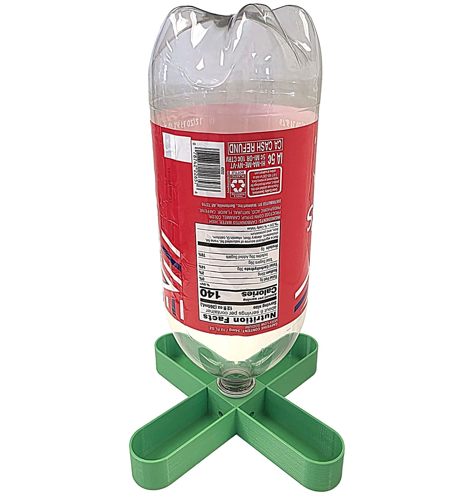 GREEN 4 Way Anti Drown Soda Pop Chick Waterer for 20oz, 1-liter or 2-liter Quail