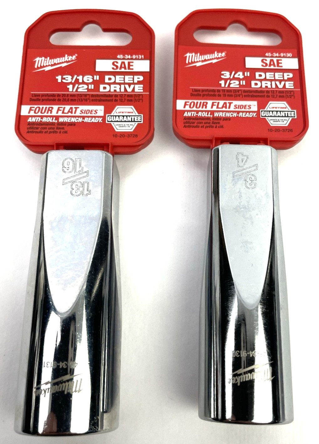 Lot of  Milwaukee 45-34-9131 1/2 Drive 13/16 - 1 x 3/4" SAE 6-Point