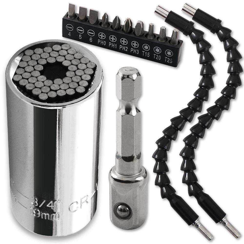 Universal Socket Wrench Selfadjusting Socket Fits Standard 1/4''3/4'' 719mm Wi