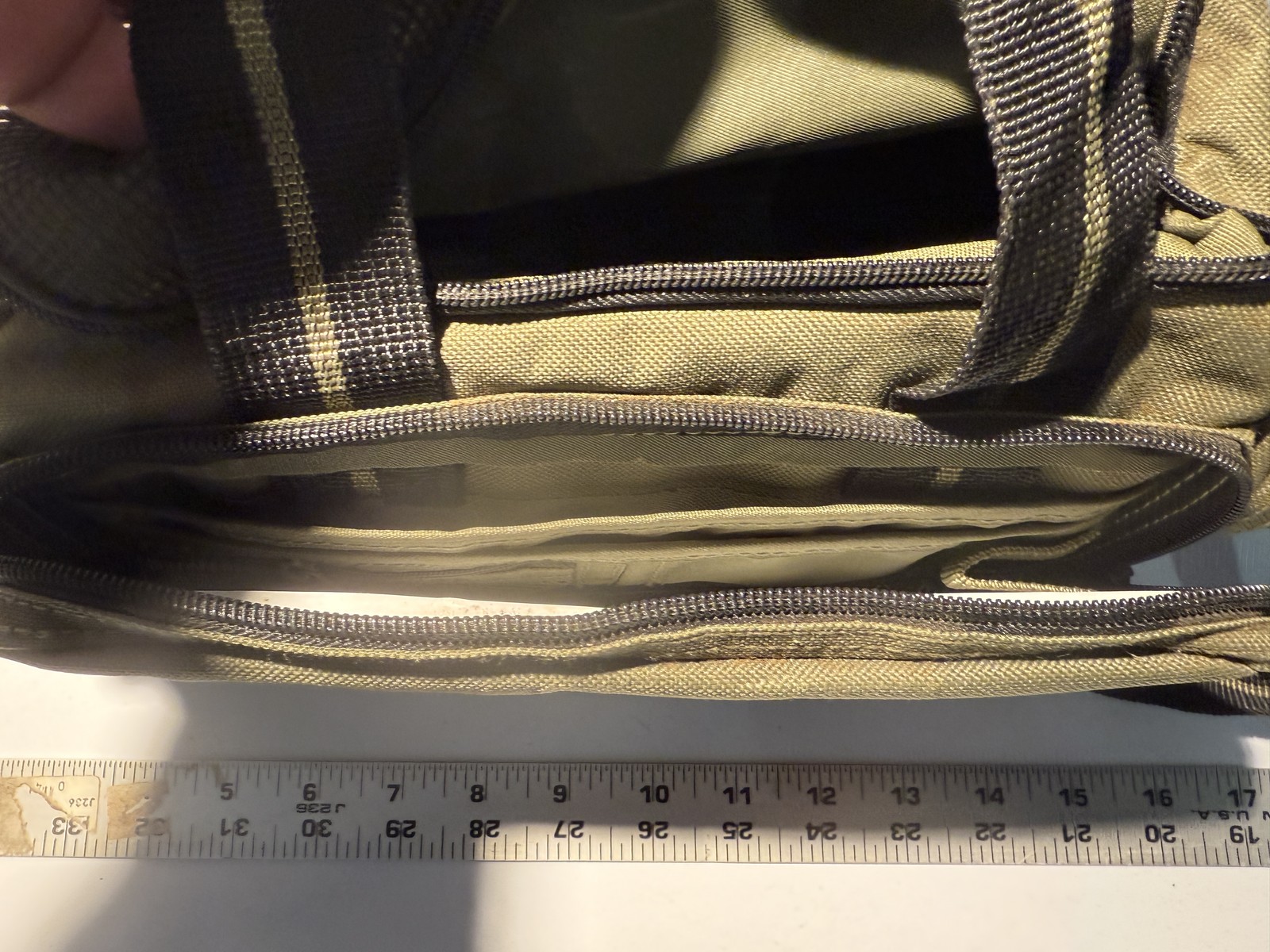 Cabela's Tan Fishing Tackle Bag Shoulder Strap Multiple Pockets
