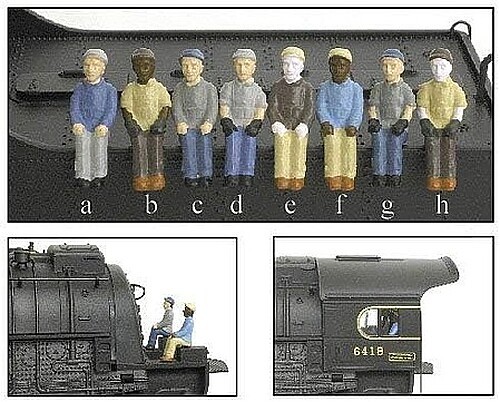 Broadway Engineer amp; Fireman Figure Sets Style A amp; B - HO Scale Model