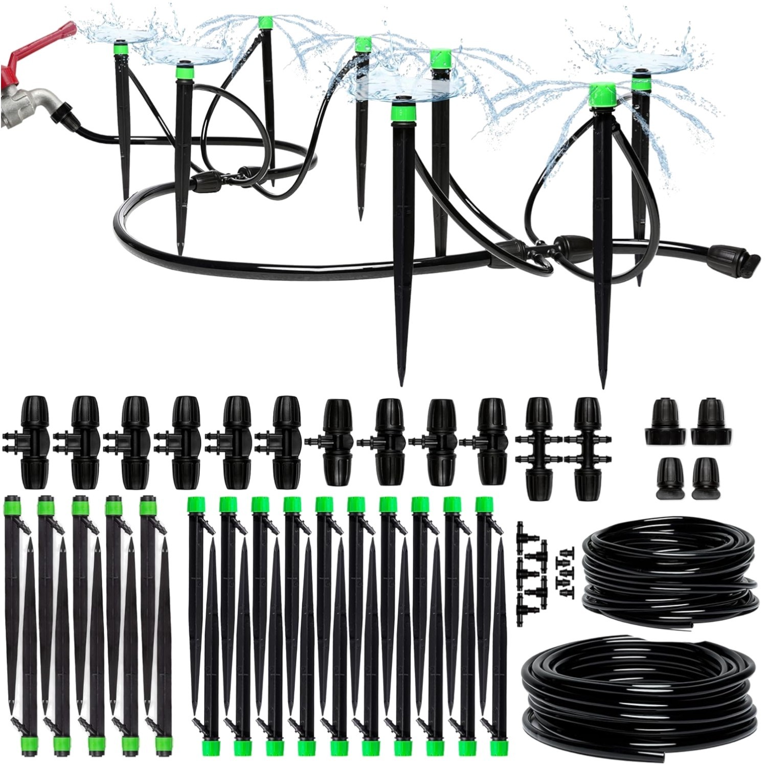 Complete 100ft Drip Irrigation System Kit - Adjustable Garden Watering Solution