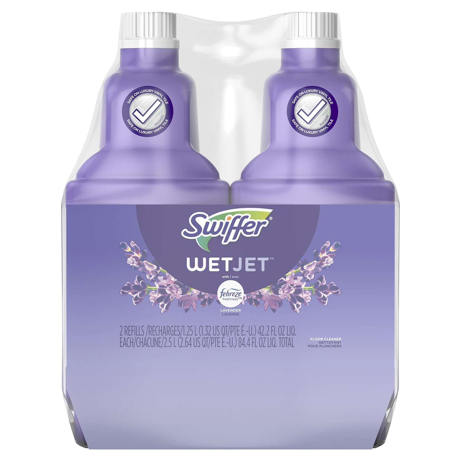 Swiffer WetJet Multi-Purpose Floor Cleaner 42.2 Fl Oz (Pack of 2), Multi