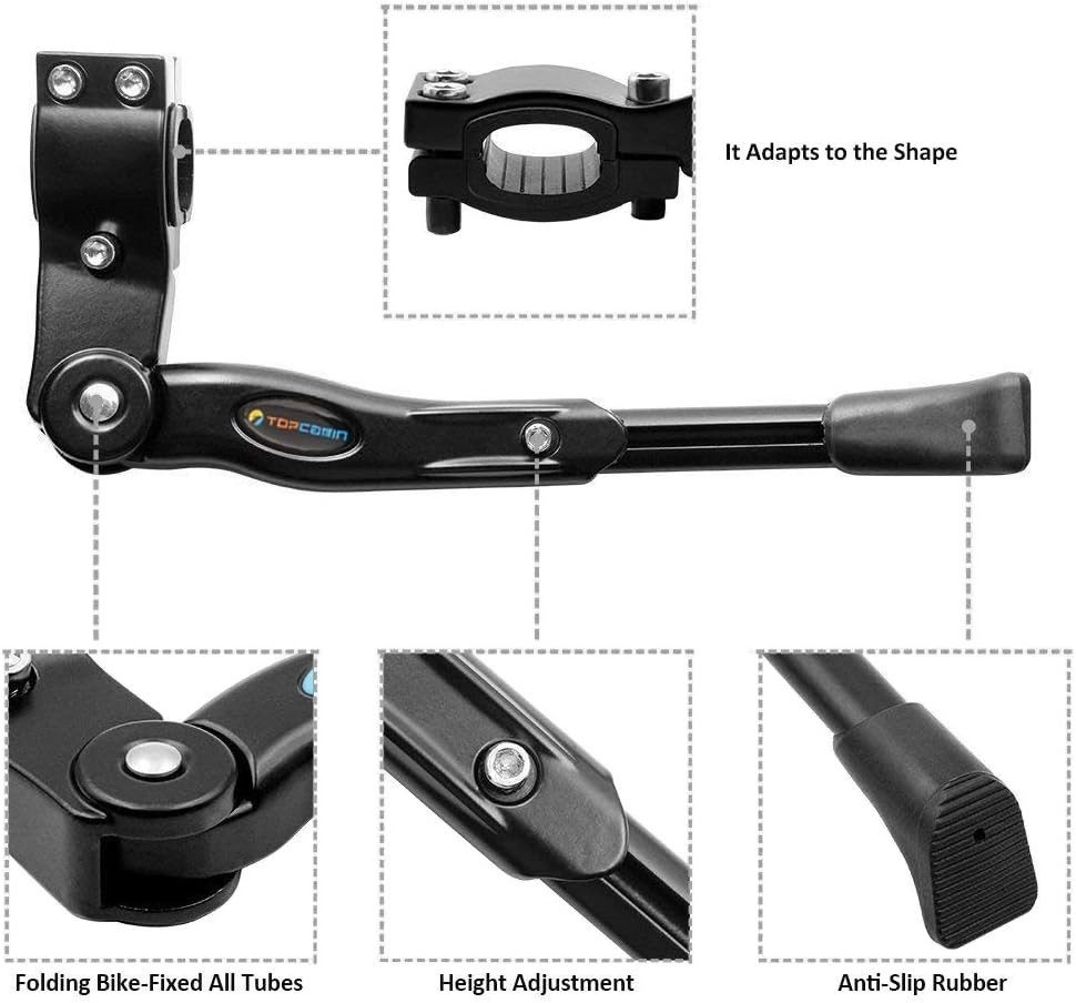 Adjustable Aluminum Bike Kickstand - Fits 22-28 Inch Mountain and Road Bikes