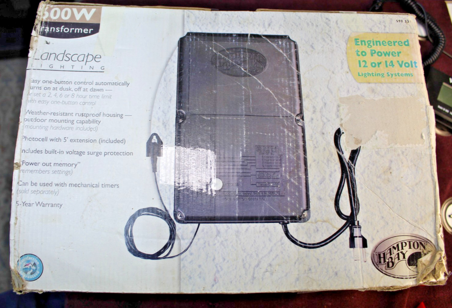 Hampton Bay 600W Low Voltage Landscape Lighting Digital Transformer Timer