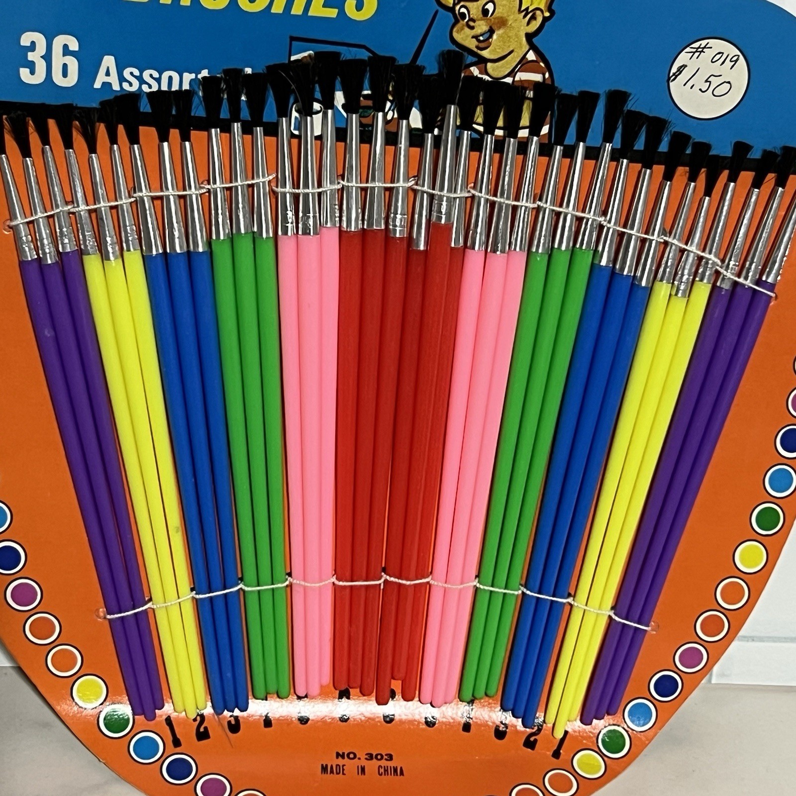 VTG Artist's Brushes 36 Pack 1980s New NOS Children Arts Crafts Multicolor