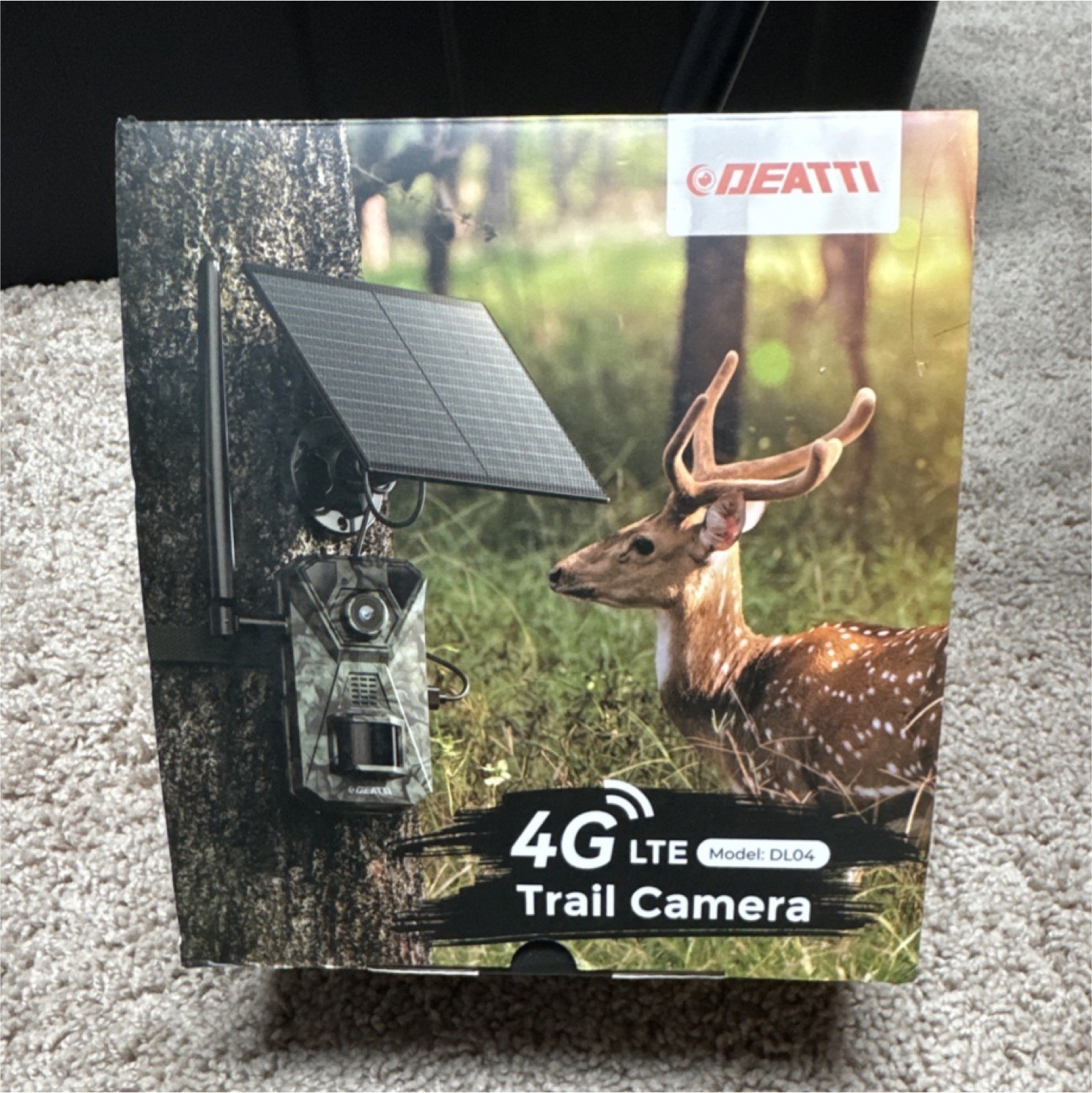DEATTI 4G LTE Trail Camera DL04 Camouflage Solar Panel Wireless Hunting