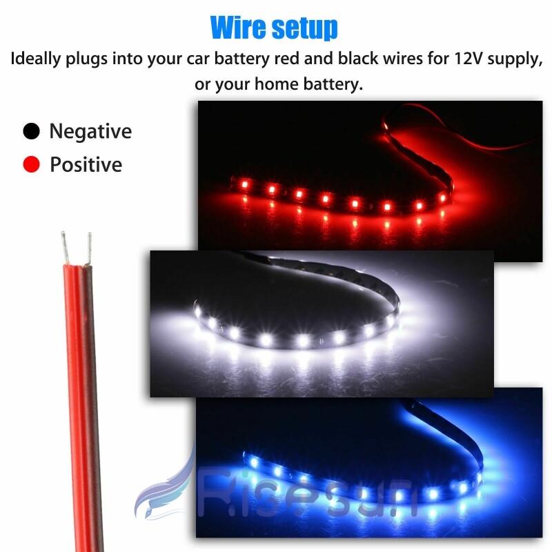 12V Tiras de Luz 15LED para Carros Coche Motos Camión Embarcación Luces Decor