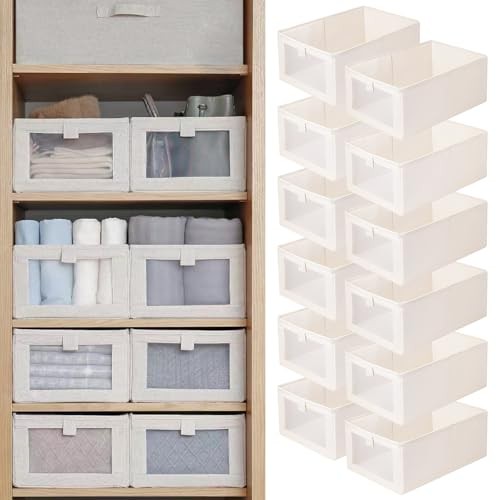 Linen Closet Organizers And Storage, 12 Pack Closet Storage Bins Linen 12pcs