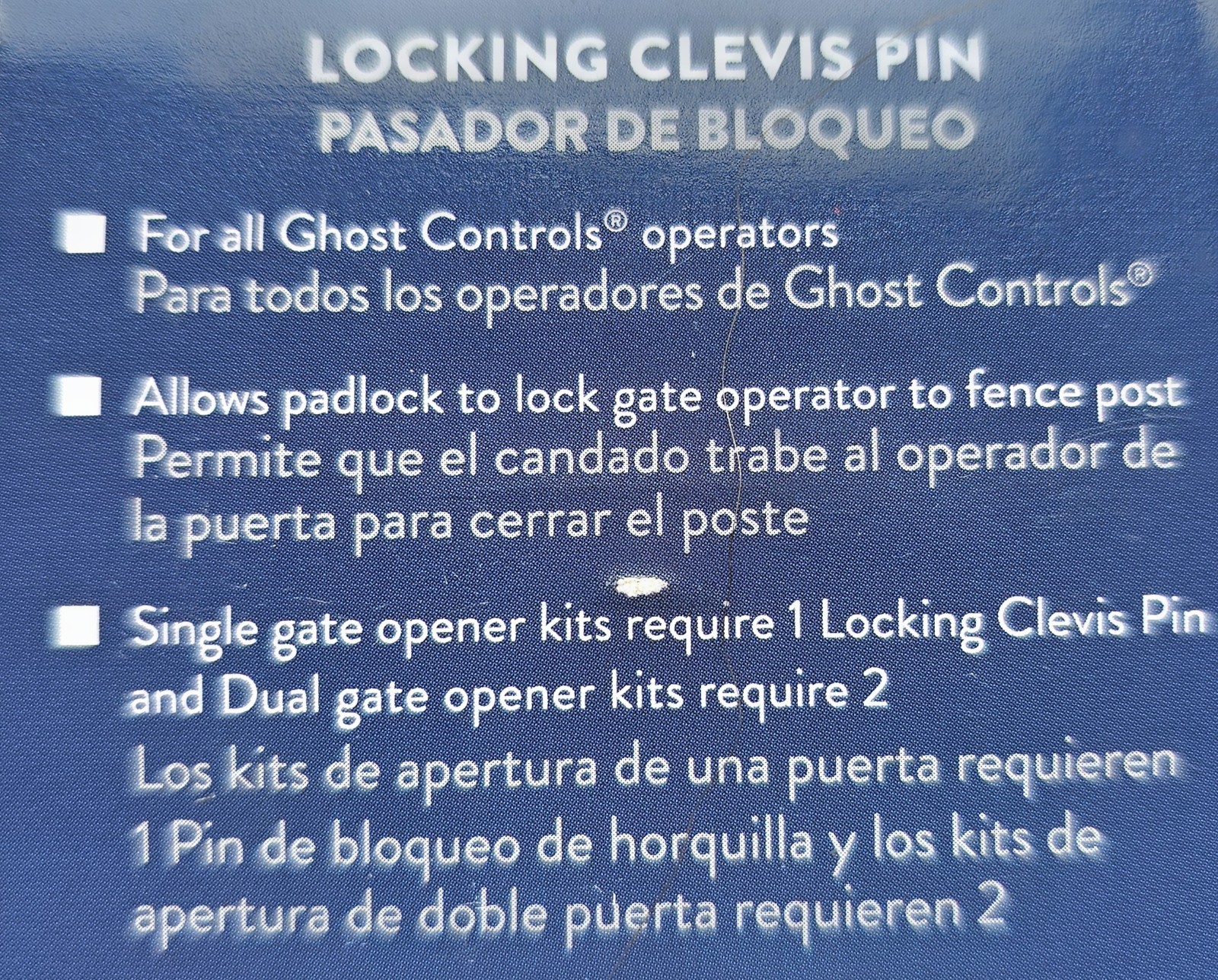 Ghost Controls AXLC Single Automatic Gate Opener Operator Locking Clevis Pin