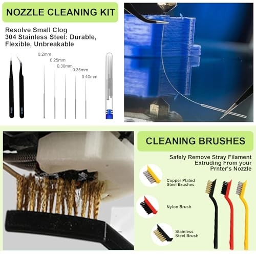176 Pcs 3D Printing Tool Kit W/ Nozzle Cleaning Digital Caliper Deburring Set