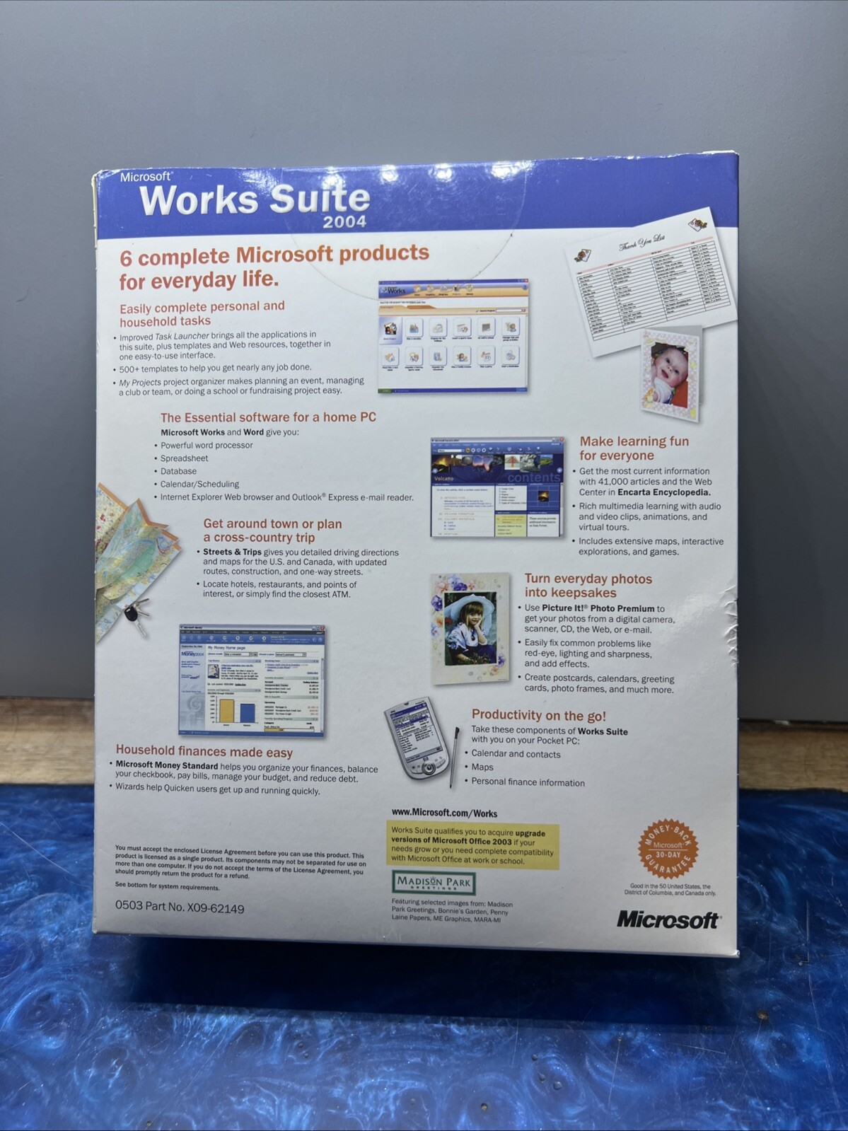 Microsoft Works Suite 2004 Software - Win 98/98SE/2000 Pro SP2/Me/XP New Sealed
