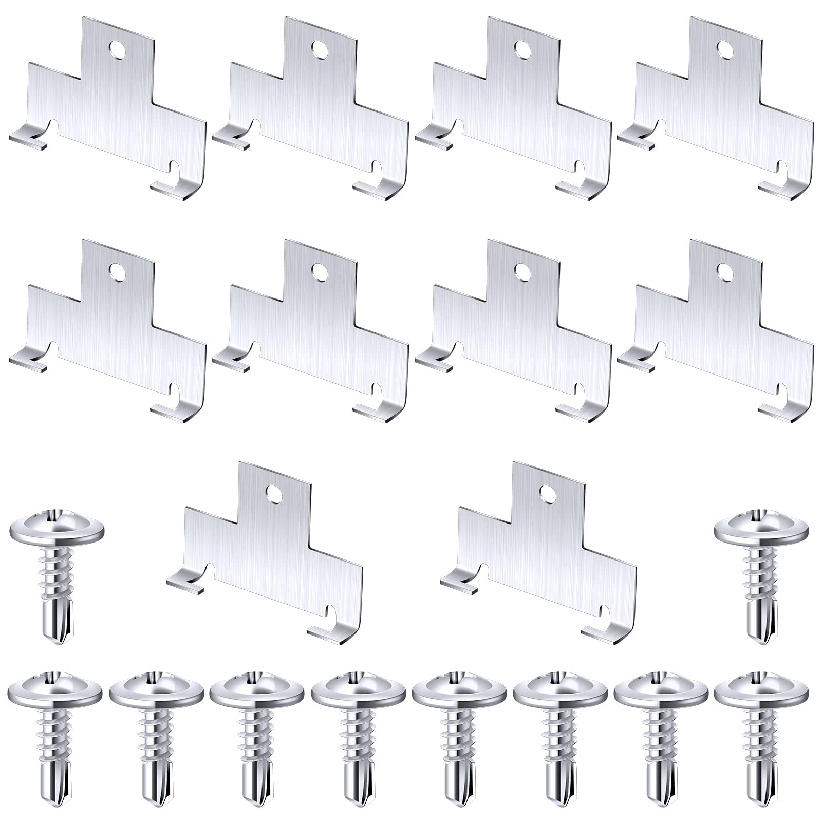 Yexiya 10 Pcs Recessed 1.5 Inches (L) X 1 Inch (W) X 0.03 (H), Silver