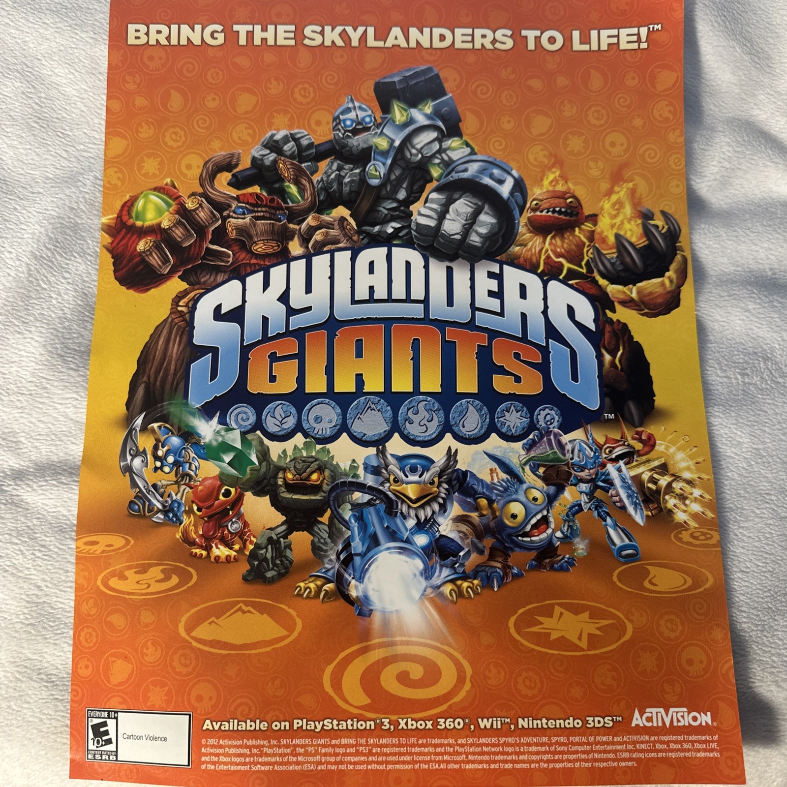 Skylanders GIANTS Adventure map |poster BRAND NEW 8.5x11- Advertising Exclusive