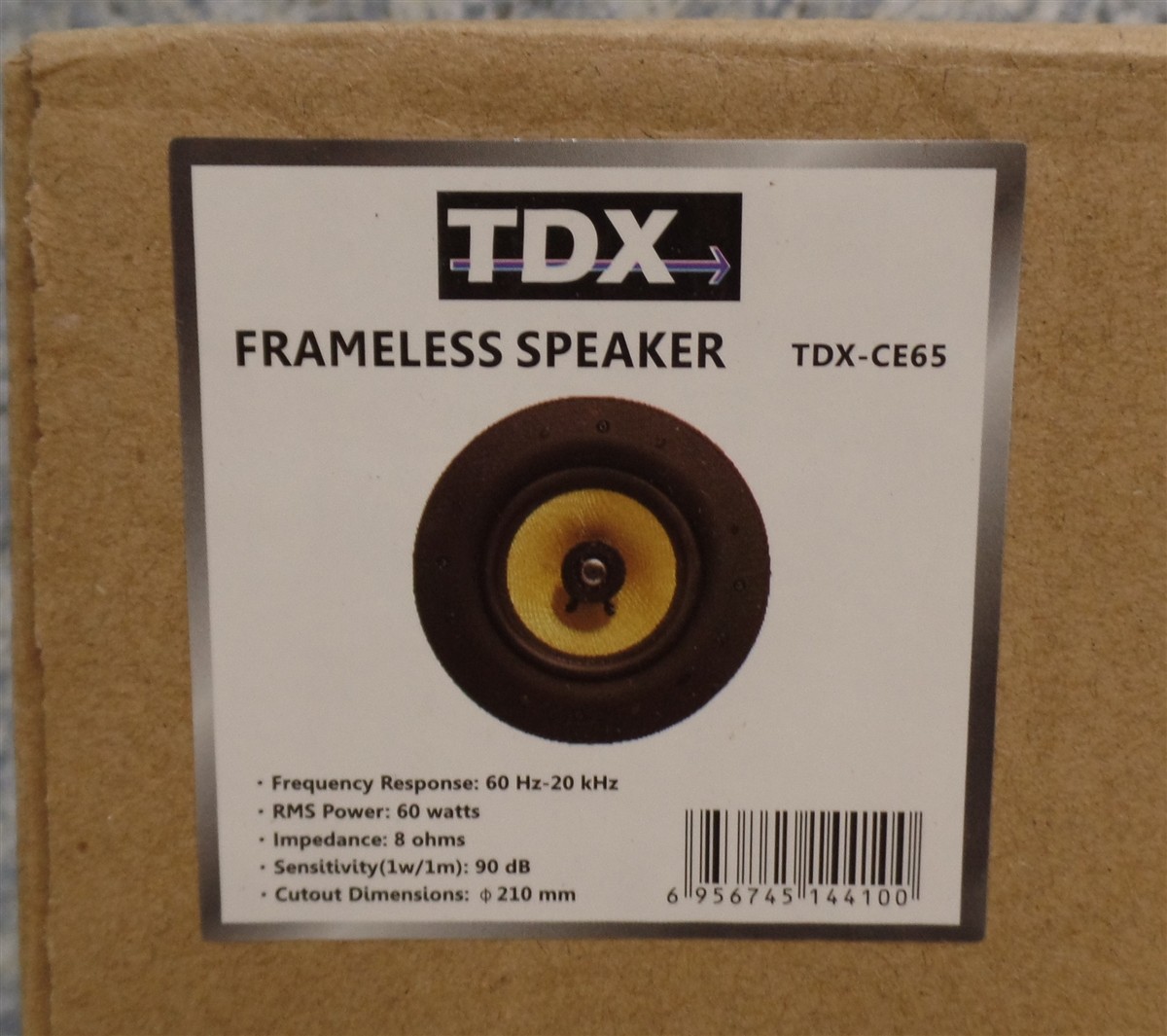 TDX TDX-CE65 Frameless Speaker 60Hz-20KHz 60 Watts RMS 8 ohms NEW SEALED