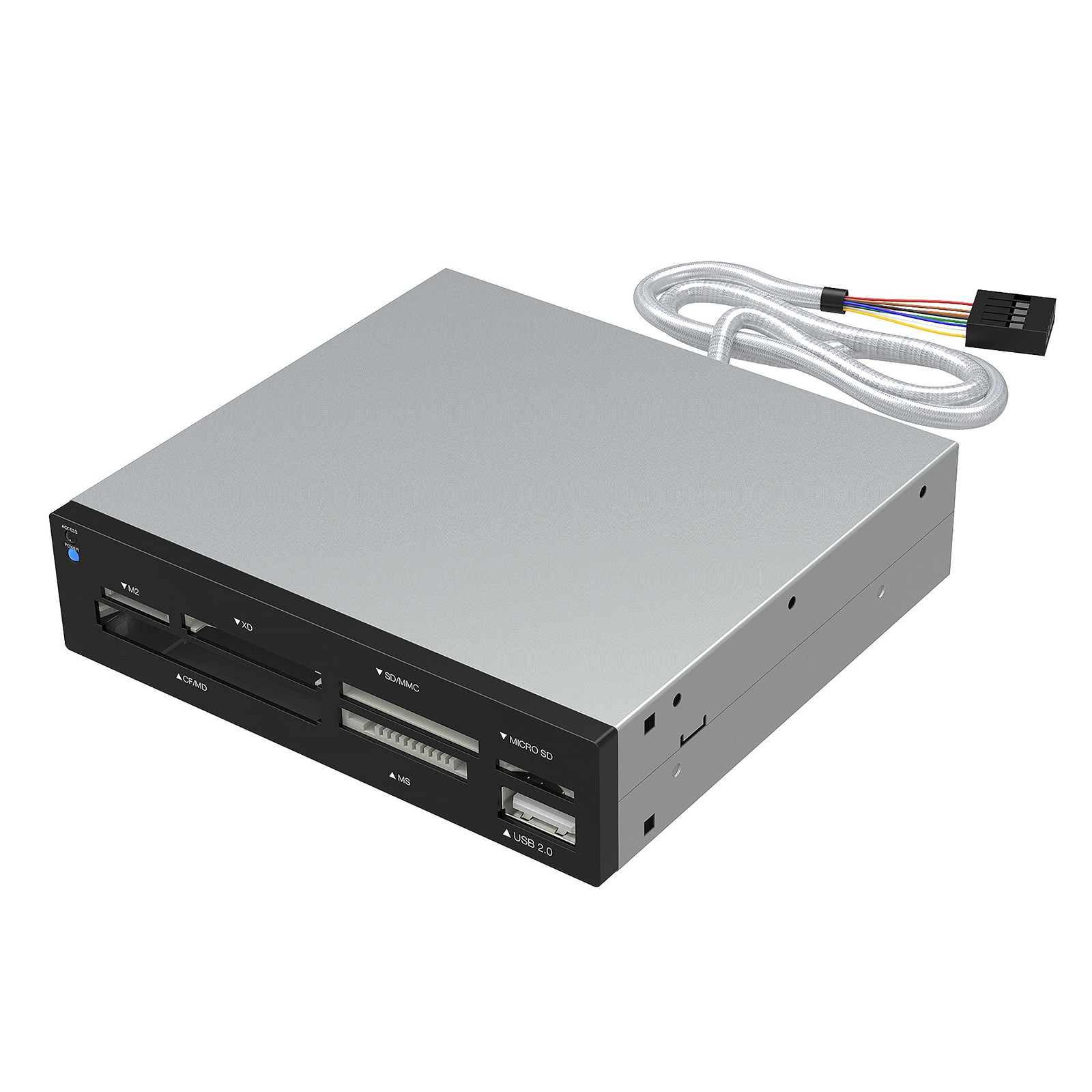 SABRENT 74 in 1 3.5 Inch Internal Flash Supports 74 Memory Type, Black,Silver