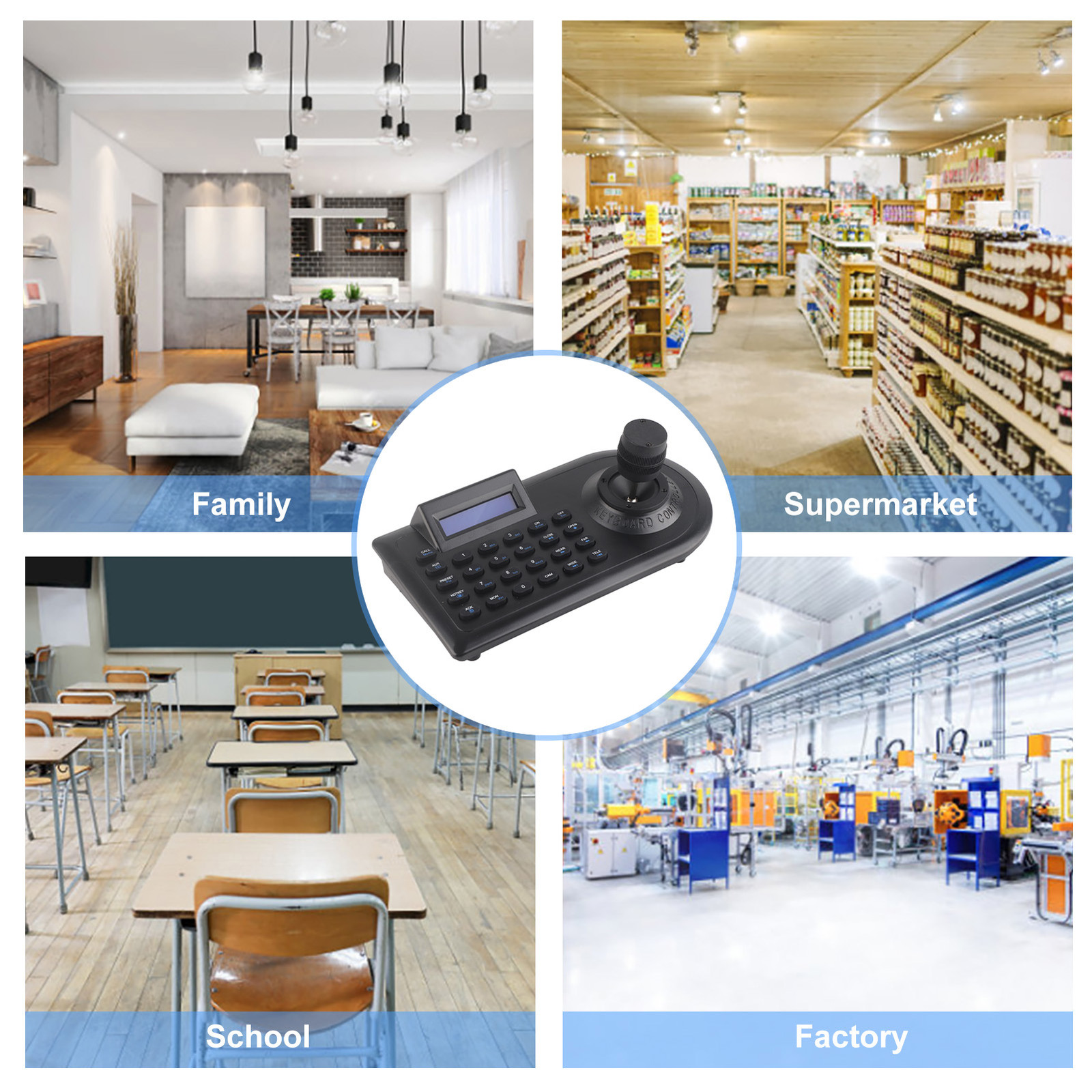 3D PTZ Camera Controller With Joystick For Public Security Surveillance Part