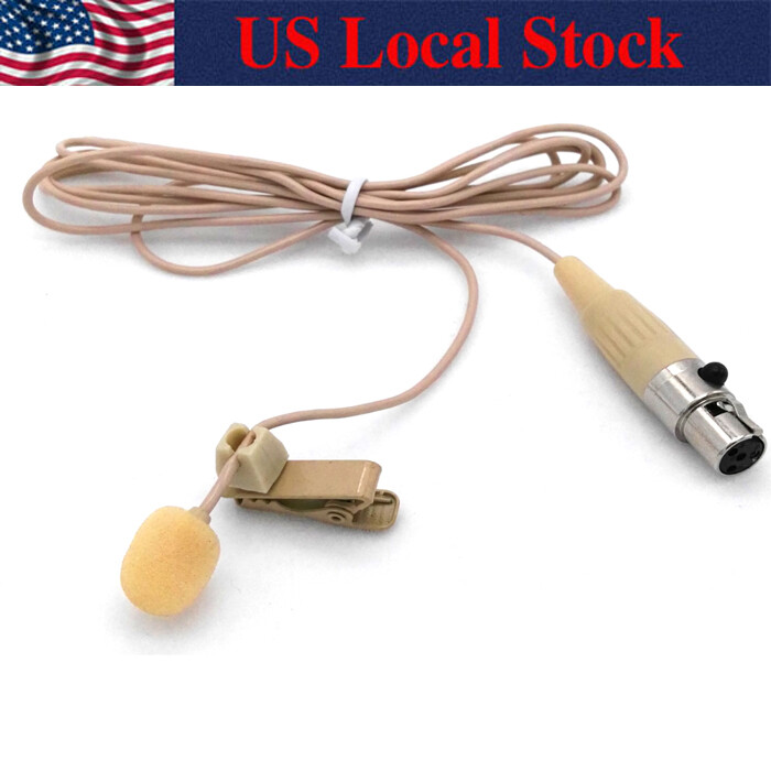 Skin Mini XLR 4 Pin TA4F Condenser Lavalier Microphone For SHURE Wireless System