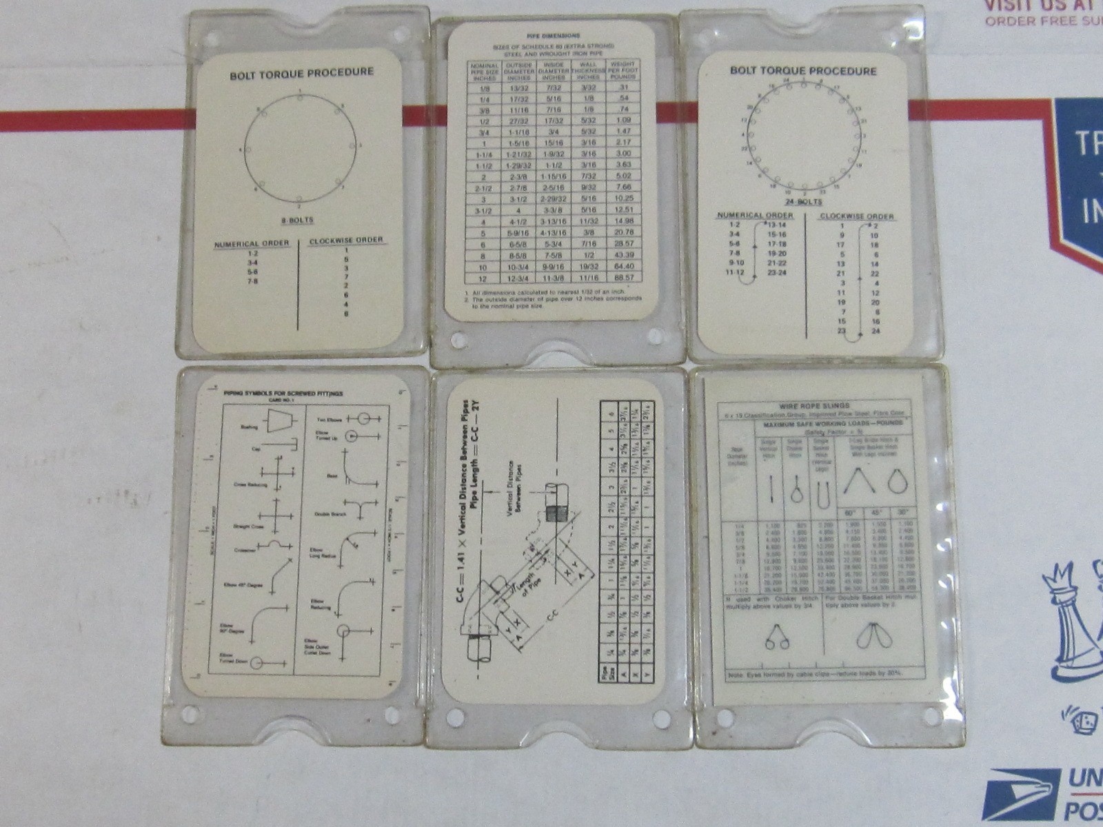 Vintage Shop Technical Reference Cards 18 Two Sided & Sleeved U.S.A.