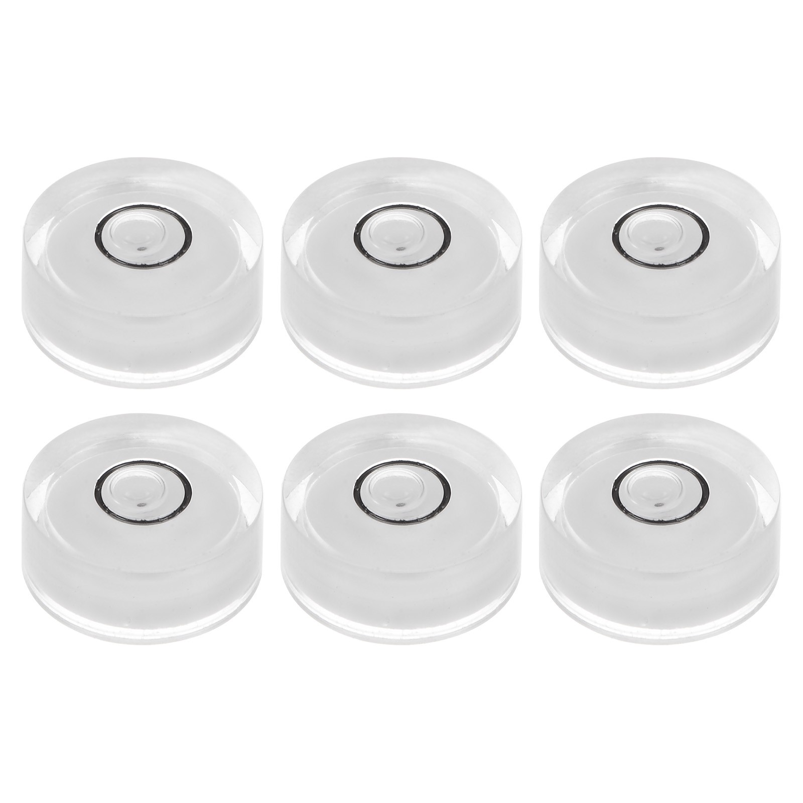 6pcs Round Bubble Level 15x6mm Mini Circular Bullseye Spirit Levels, White