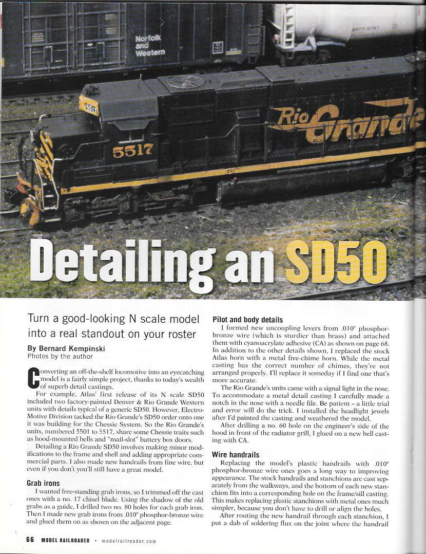 Model Railroader Nov.2002 Rio Grande SD70 Shelf Layout Trolley Track Shingles