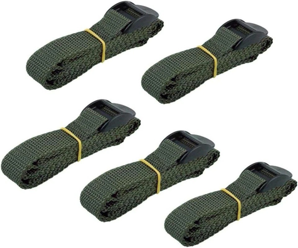 5-Pack UV Resistant Nylon Straps for Trail & Game Cameras, 145cm, Dark Green