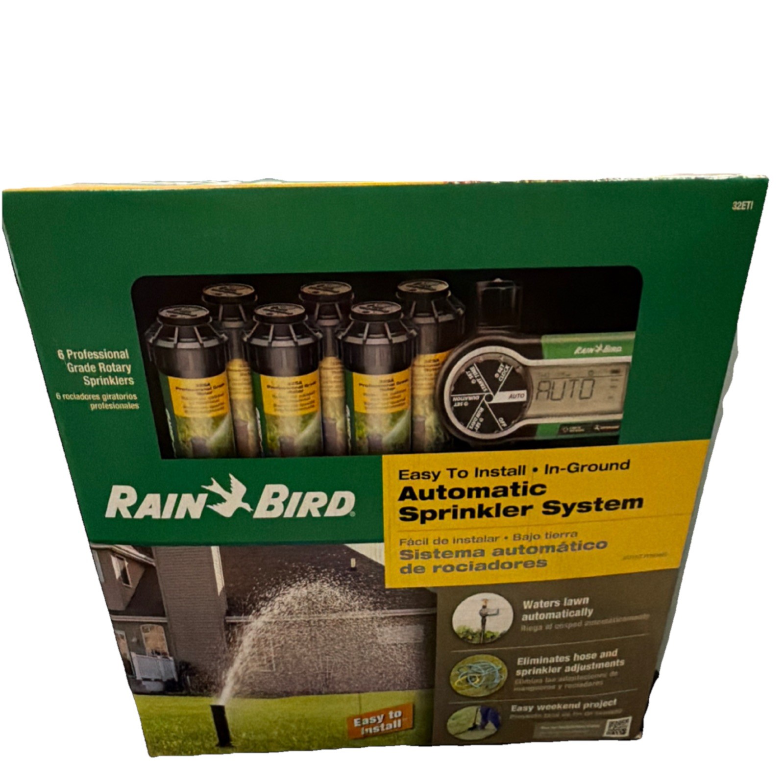 Rain Bird 32ETI Automatic In-Ground Sprinkler System Kit Digital Control Rotary
