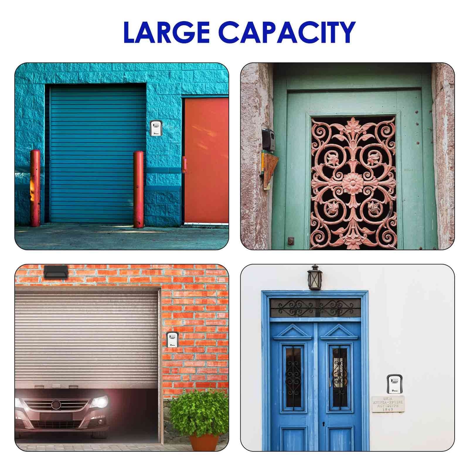 BRILLIRARE Key Lock Box, Waterproof Combination Lockbox Wall 1 Pack, Grey