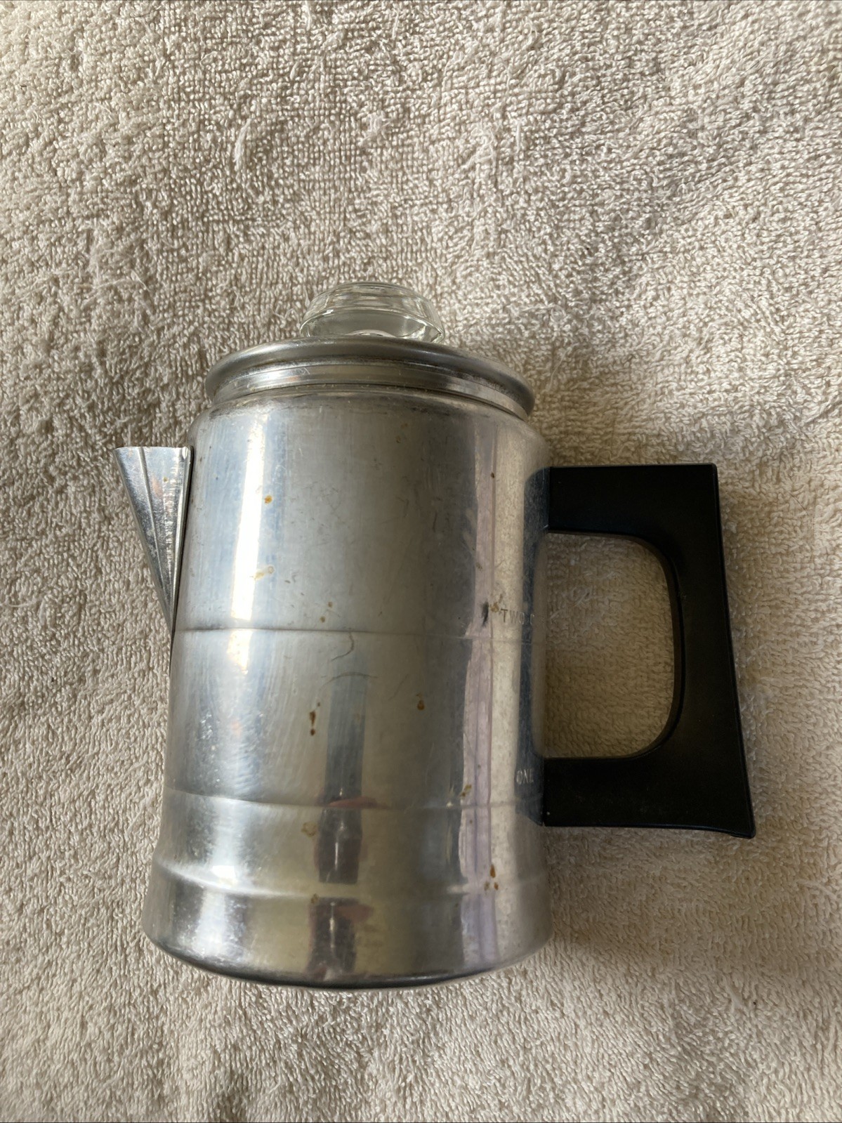 Worthmore Percolator Coffee Pot Aluminum 2 Cups Vintage USA Made Complete HTF!