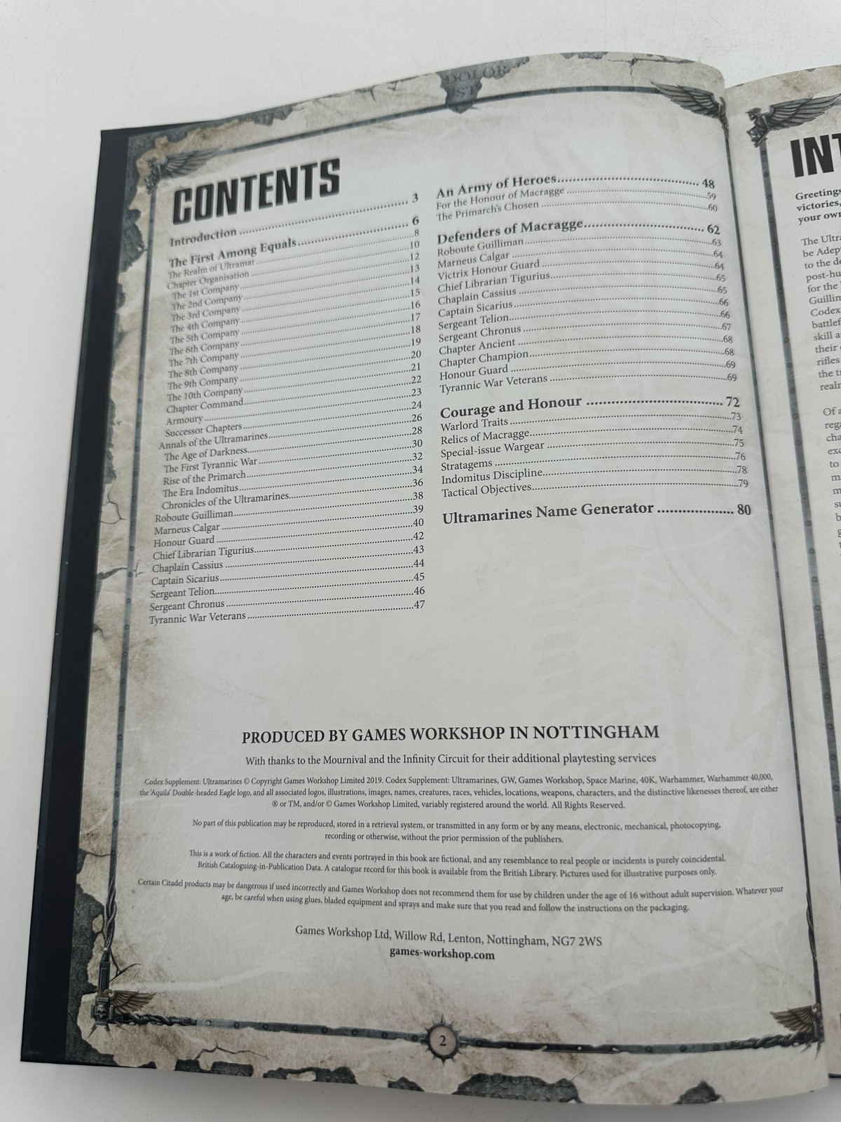 Warhammer 40,000 Codex Supplement Ultramarines Space Marines 8th Ed