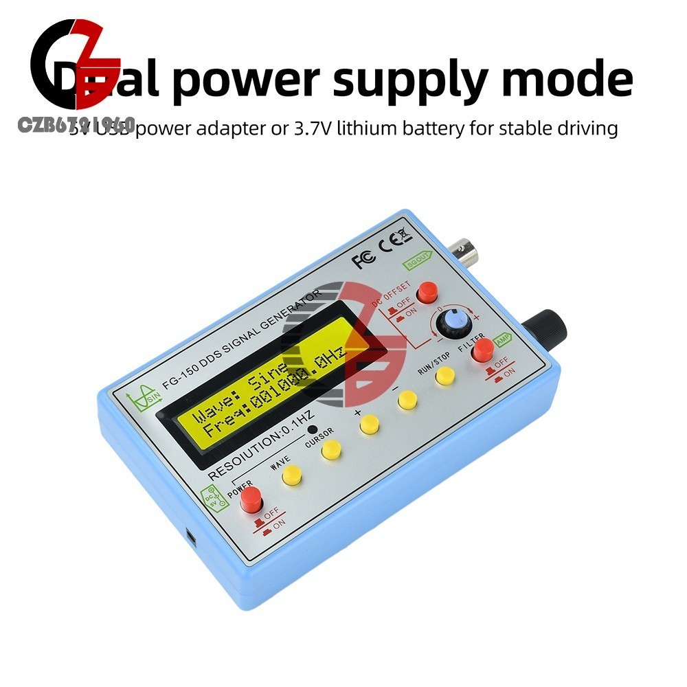 FG-150 DDS Function Signal Generator 0.1Hz-500kHz Frequency 15 Waveforms
