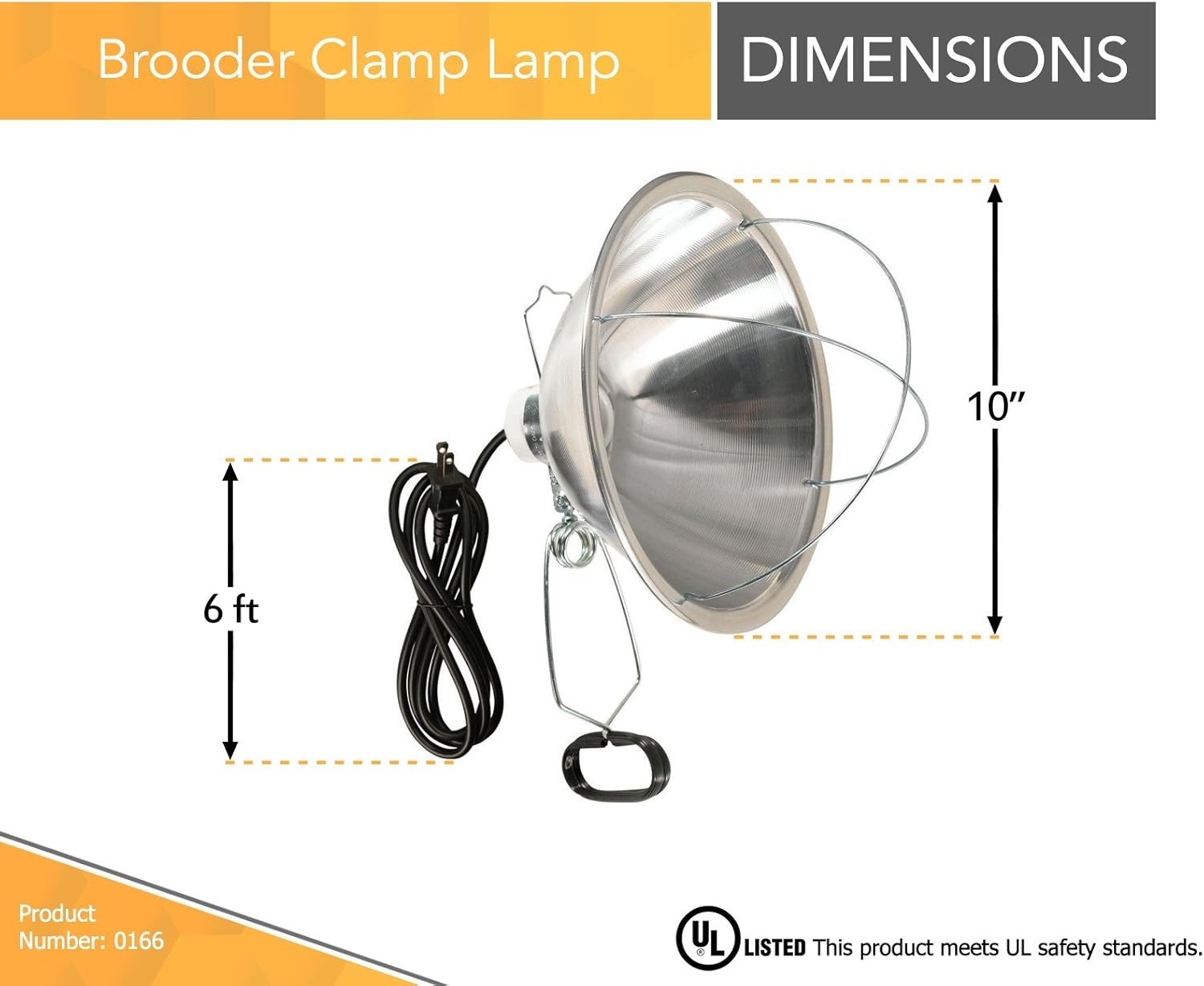 Versatile 300W Clamp Lamp with Reflector & Bulb Guard