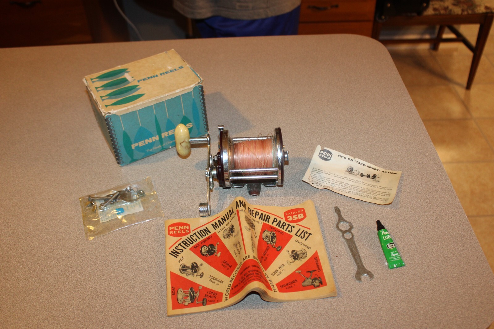 Vintage Penn Jigmaster 500 M Saltwater Freshwater Fishing Reel w/Box Parts Paper