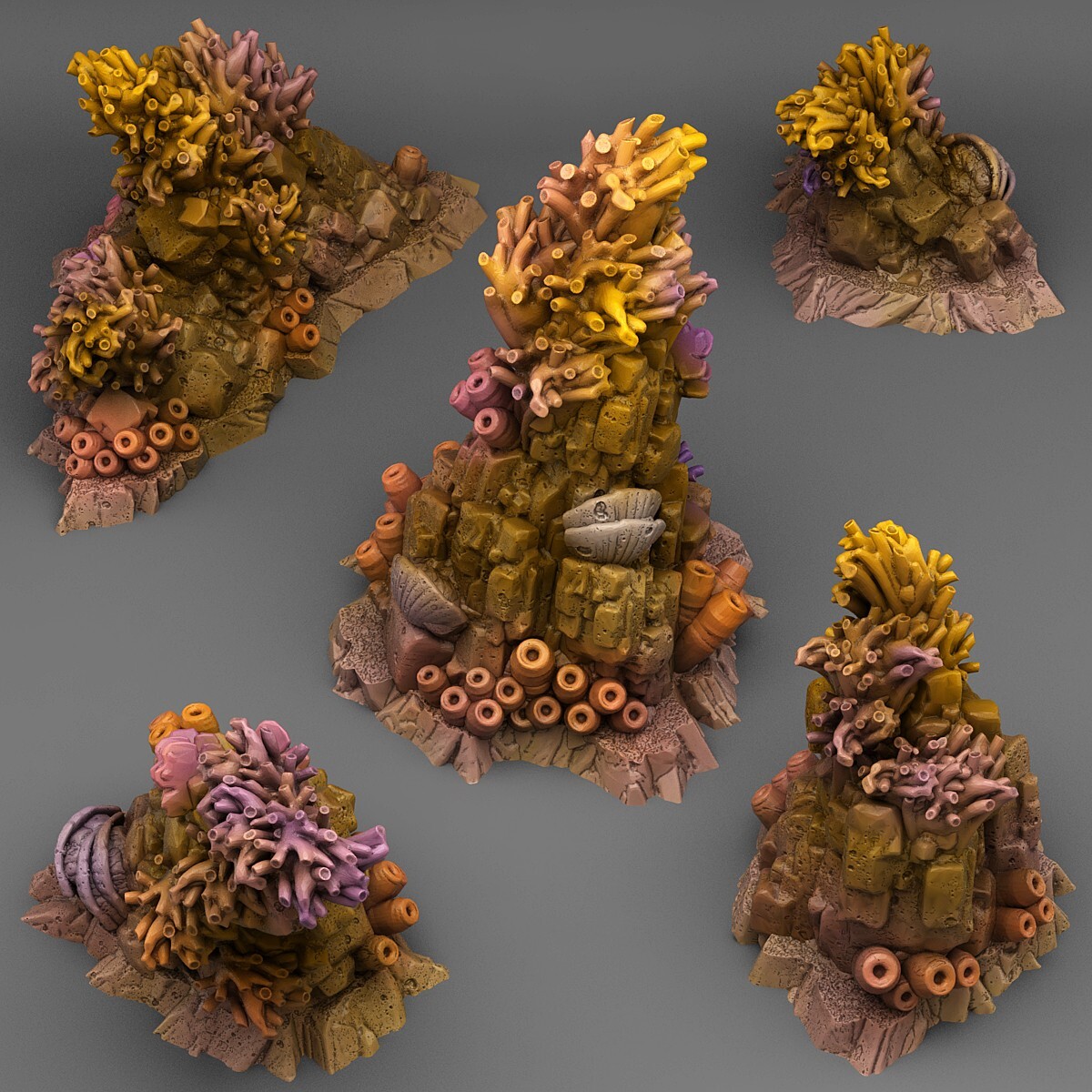 Mystical Coral Rocks Legion Terrain Scenery Tabletop Miniatures 28mm