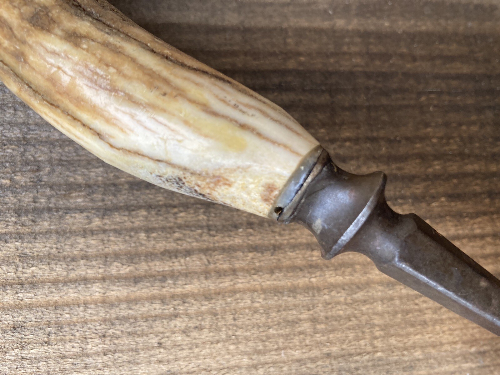 Primitive Fork Stag Horn Handle 10.5” Old