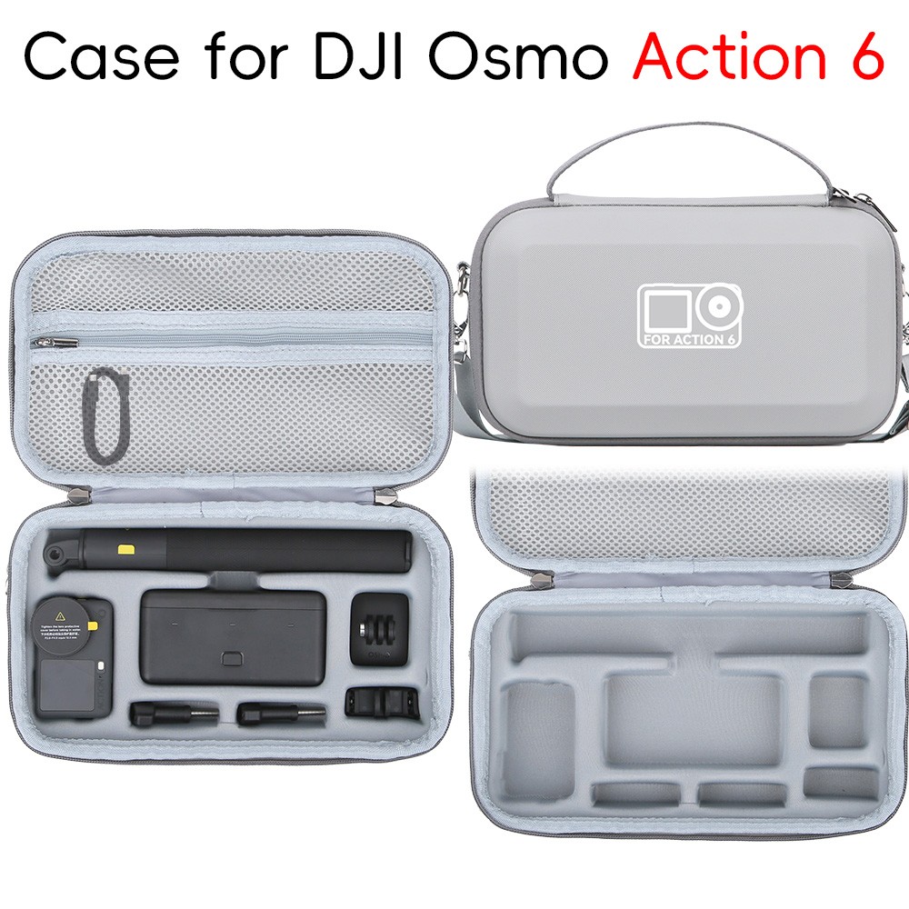 Carrying Case Storage Bag for DJI OSMO ACTION 6 High-Capacity PU Storage Case