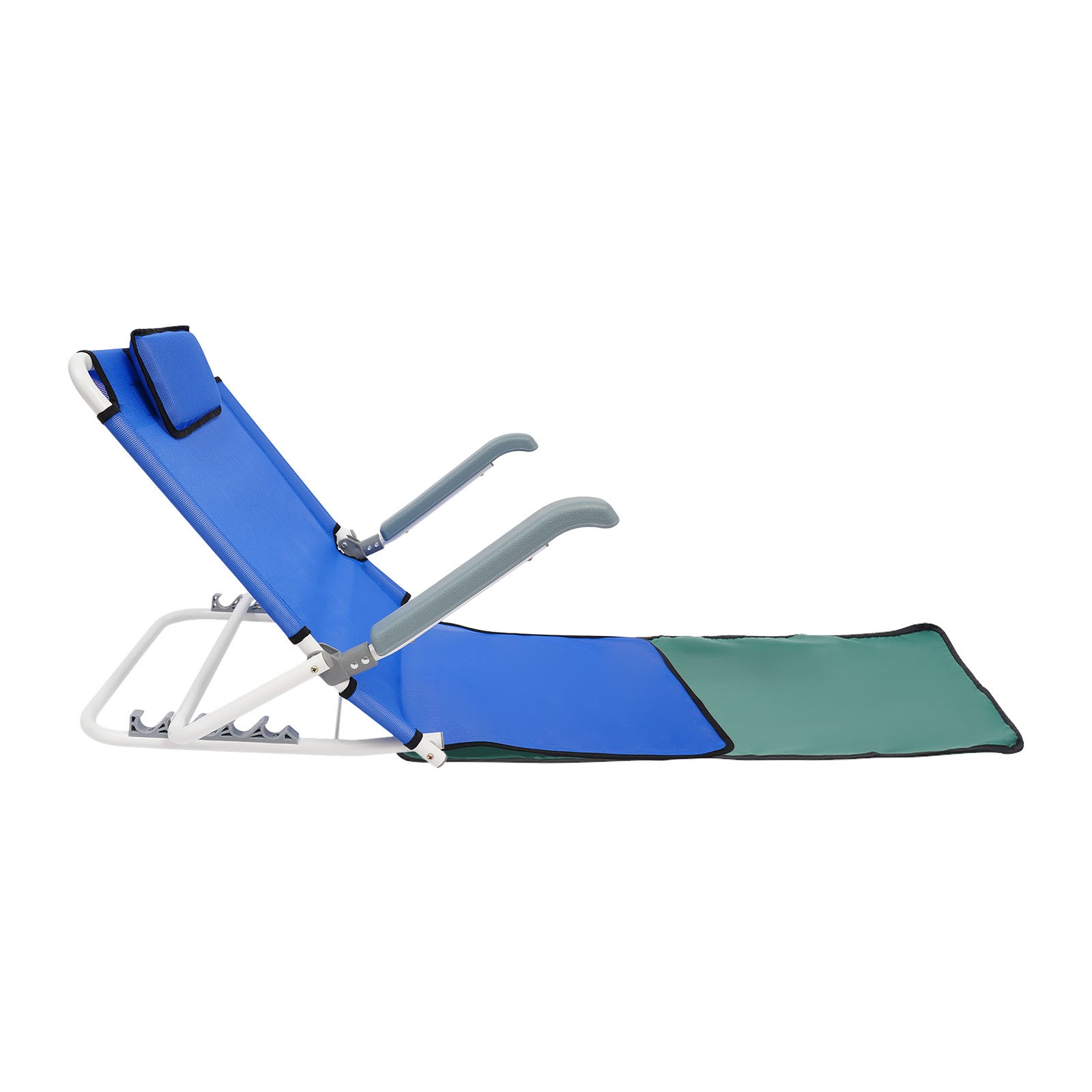 Adjustable Foldable Bed Backrest With Armrests Sit-Up Support Blue