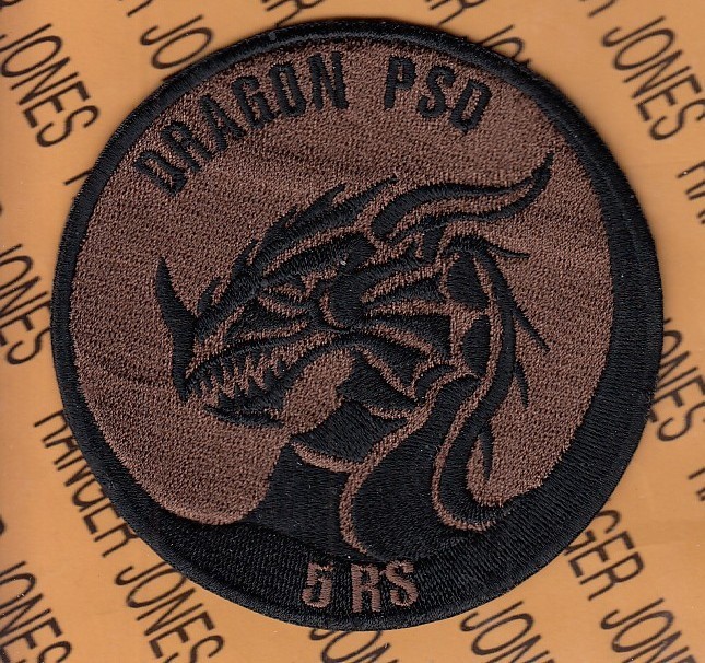 USAF Air Force 5th Reconnaissance Sq RS Dragon PSD ~3.75" OCP NO HOOK patch c/e