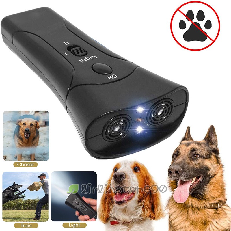 Repelente De Perros De Mano Ultrasonido Ahuyentador Antiladridos Entrenador Luz