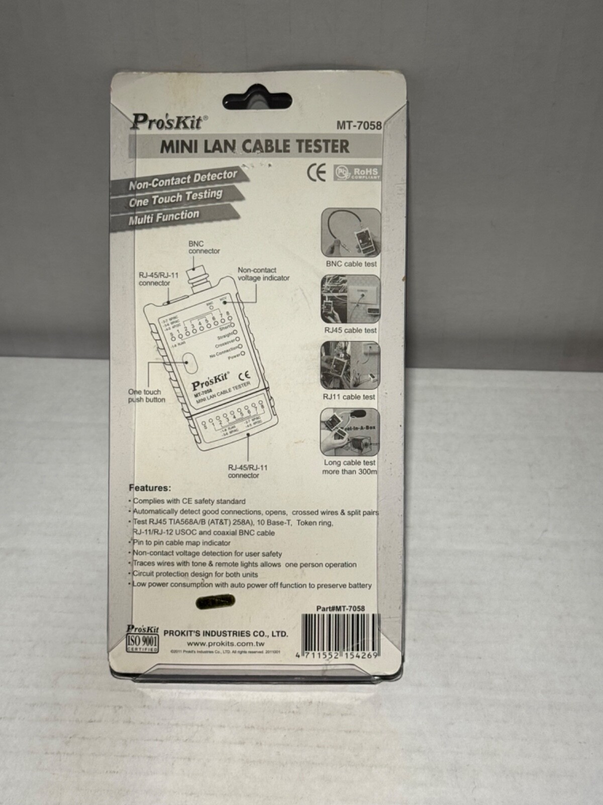 ProsKit MT-7058 3-In-1 Multifunctional Mini Lan Cable Tester