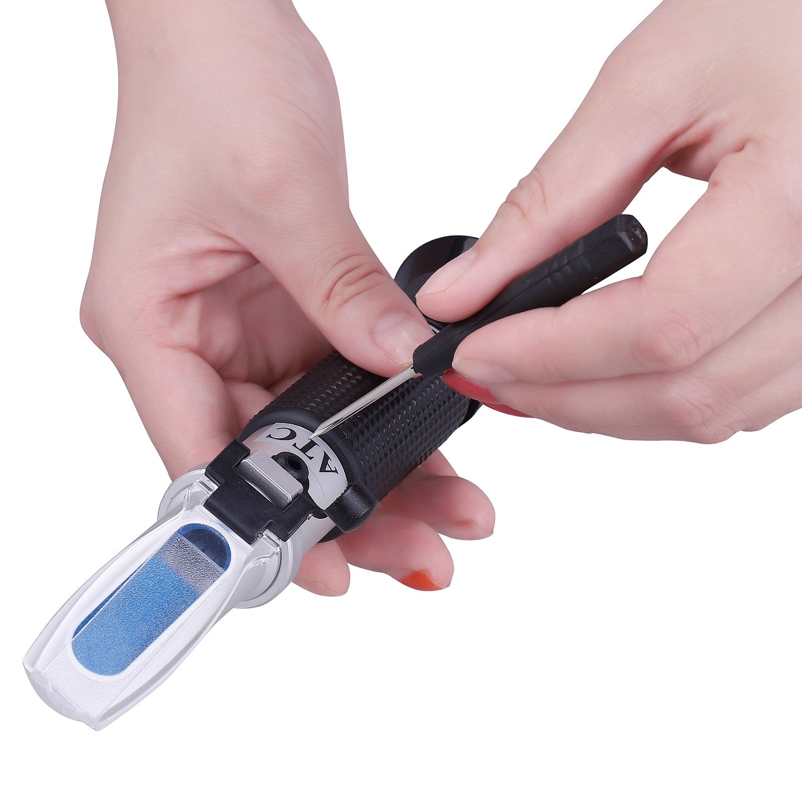 Brix Refractometer with ATC - Portable Digital Refractometer, Black