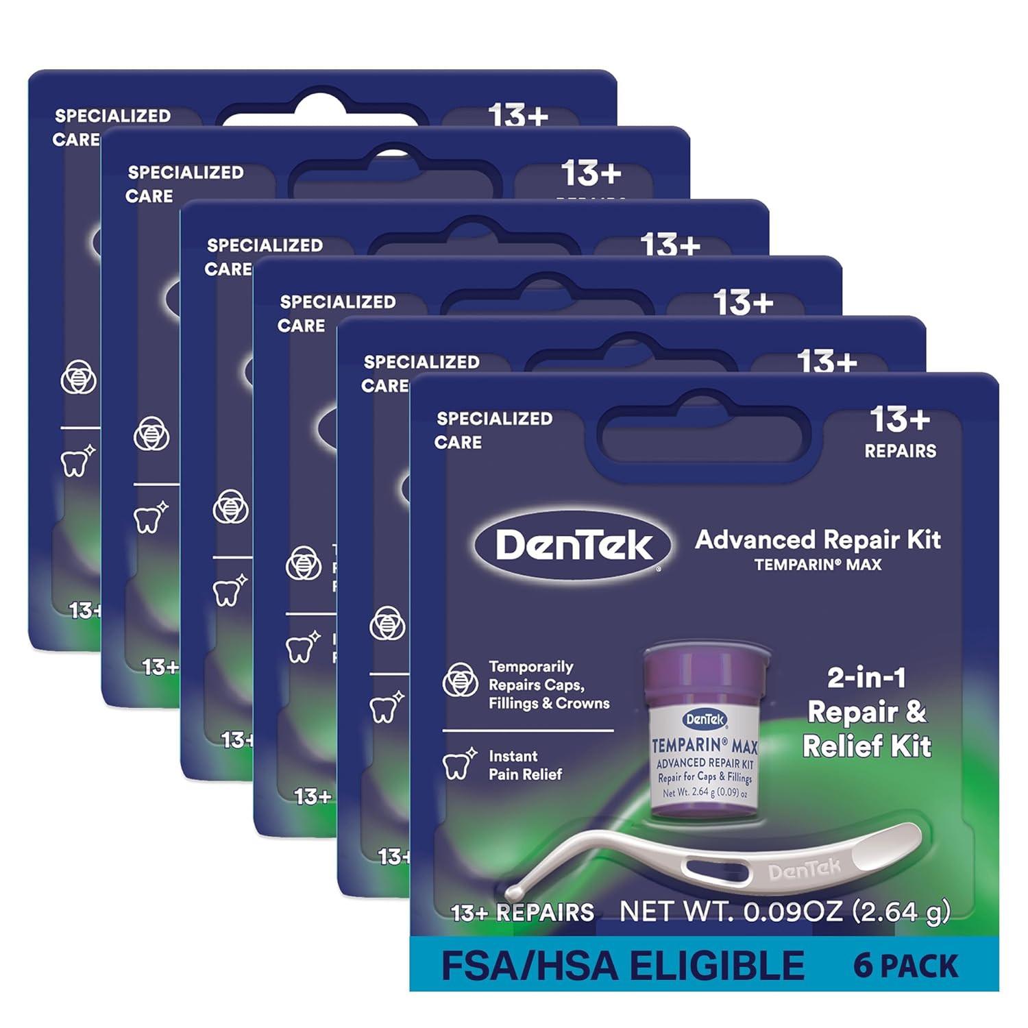 Temparin Max Dental Repair Kit, for Pain Relief & Temporary Repair, Pack of 6 Ki