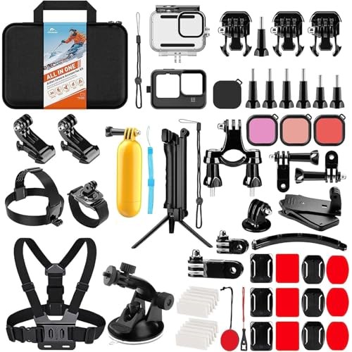 BLACK - HONGDAK ACTION CAMERA ACCESSORIES KIT GOPRO HERO 12 11 10 9 BLACK