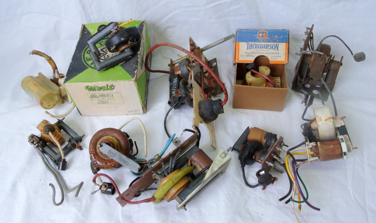 Lot of 10 Vintage B&W TV Flyback High Voltage Transformers