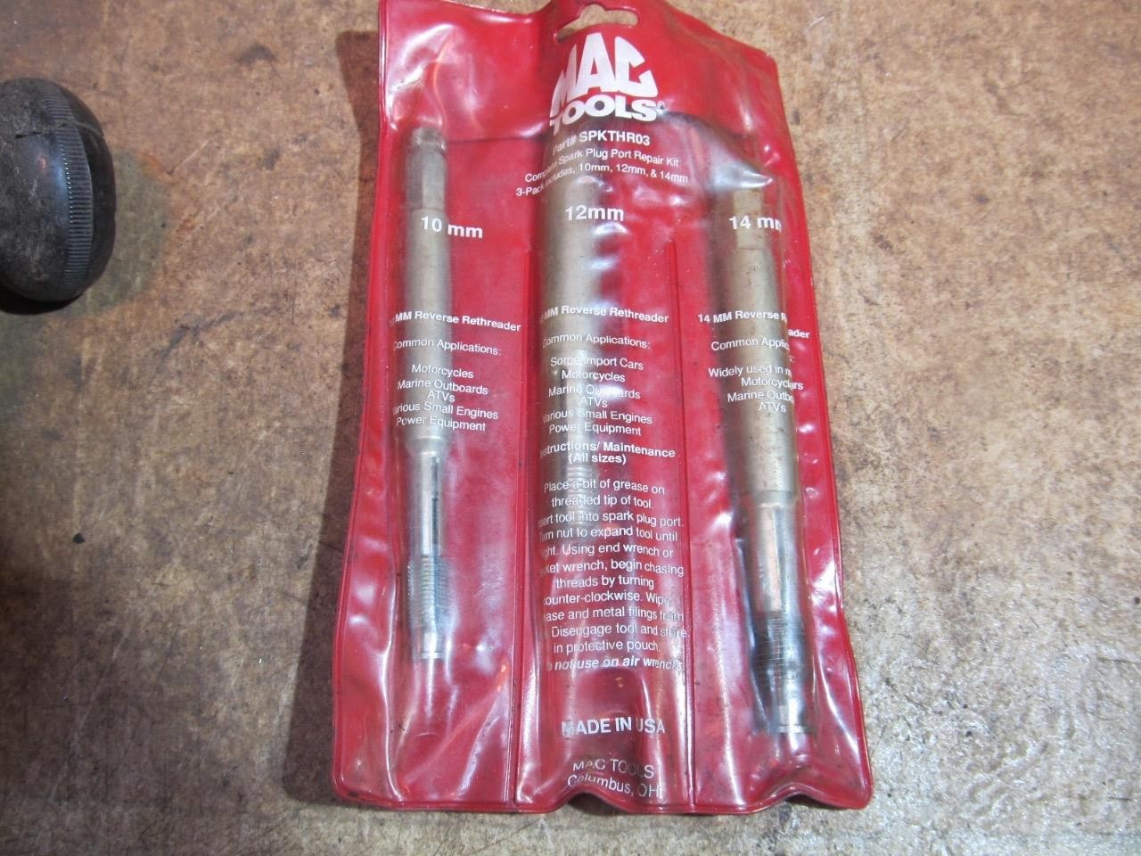 Mac Tools SPKTHR03 Spark Plug Thread Repair Set. 10mm 12mm 14mm