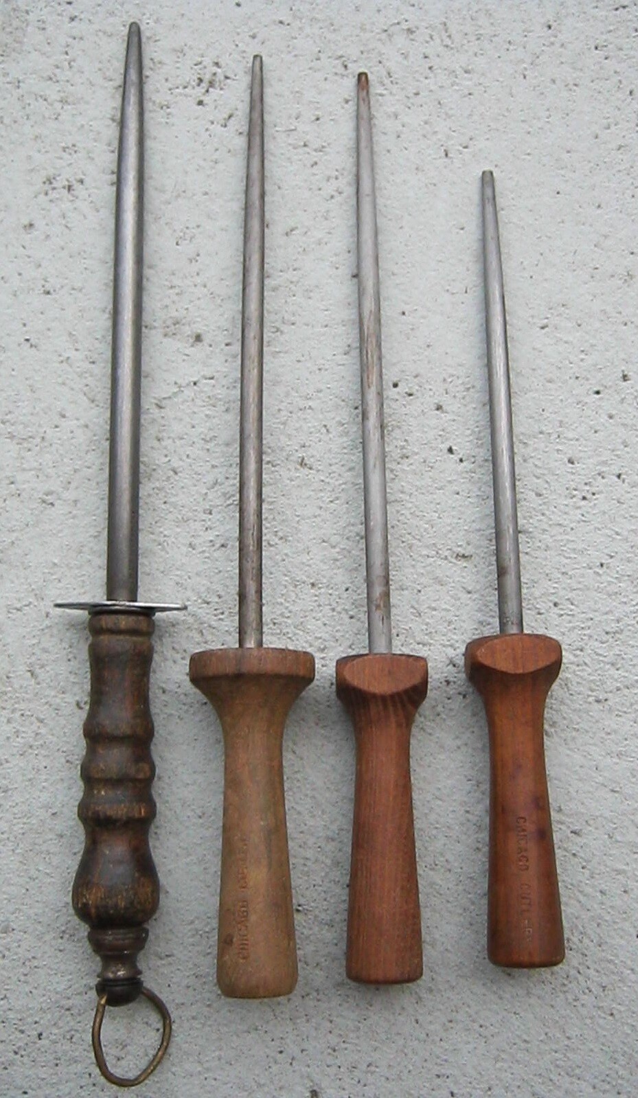 ANTIQUE/VINTAGE GERMANY & CHICAGO CUTLERY HONE KNIFE SHARPENERS CHEF HONING RODS